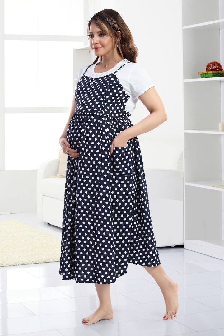 Candy Pink Polka Maternity Dress