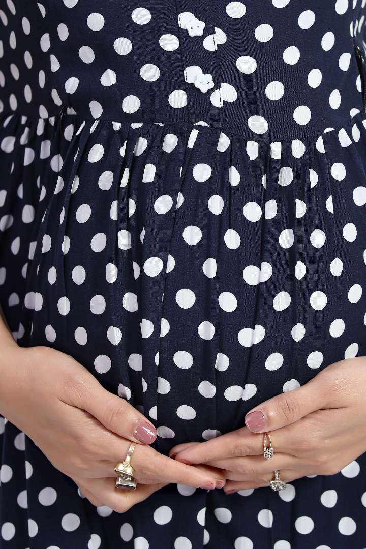 Candy Pink Polka Maternity Dress